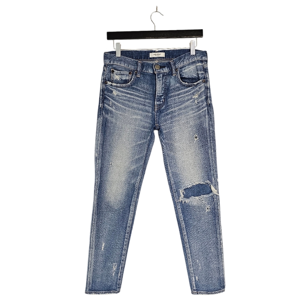Moussy Vintage Mid Rise Distressed Y2K Skinny Ankle Light Blue Jeans 27 Preowned